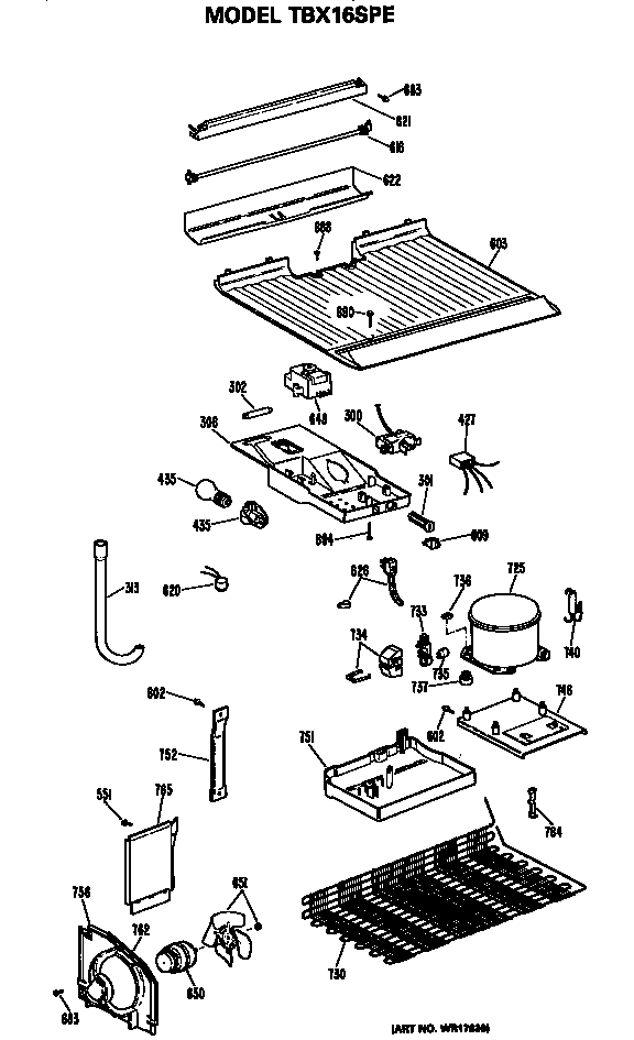 GE TBX16SPERAD unit diagram