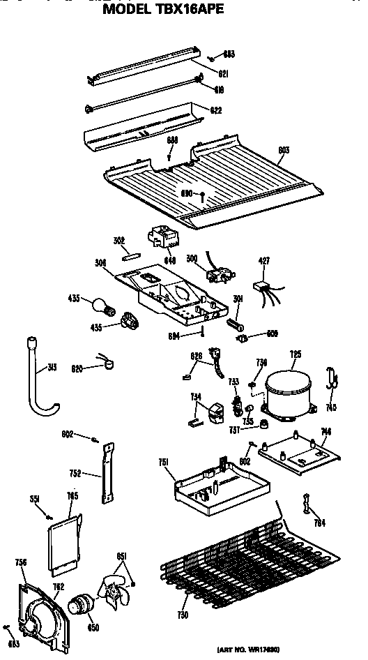 GE TBX16APERWH unit diagram