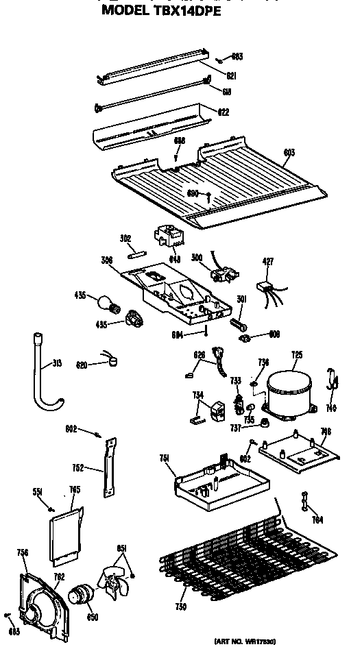 GE TBX14DPERWH unit diagram