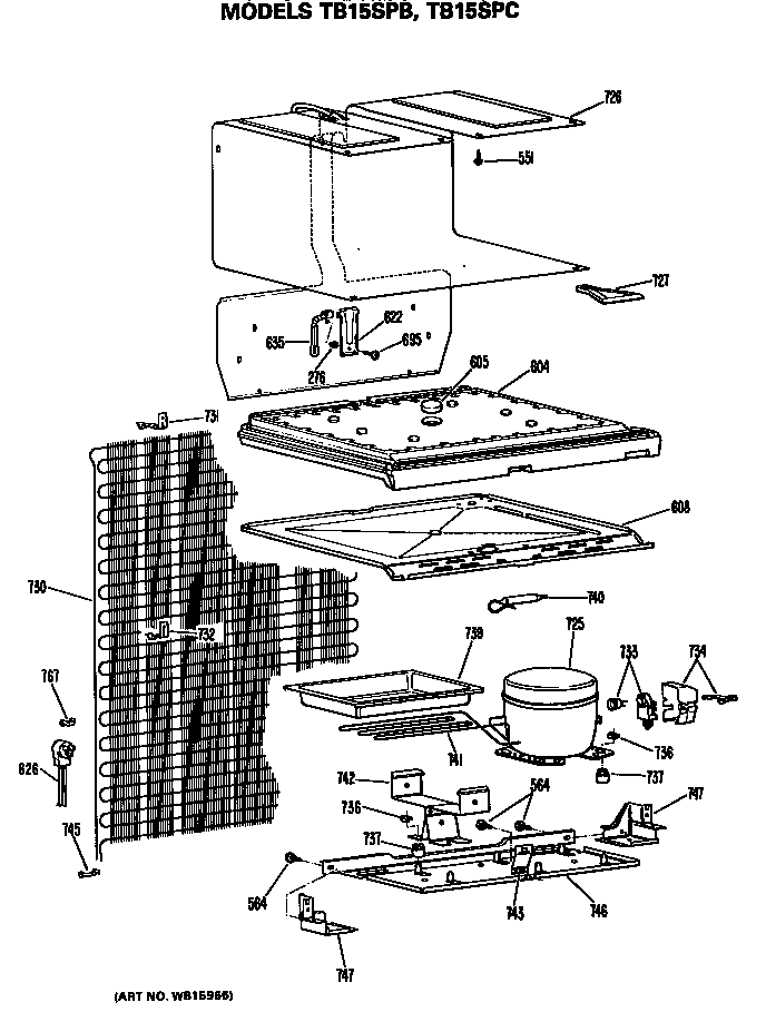 GE TB15SPBRWH unit diagram