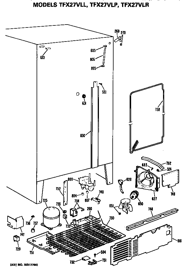 GE TFX27VLP unit diagram