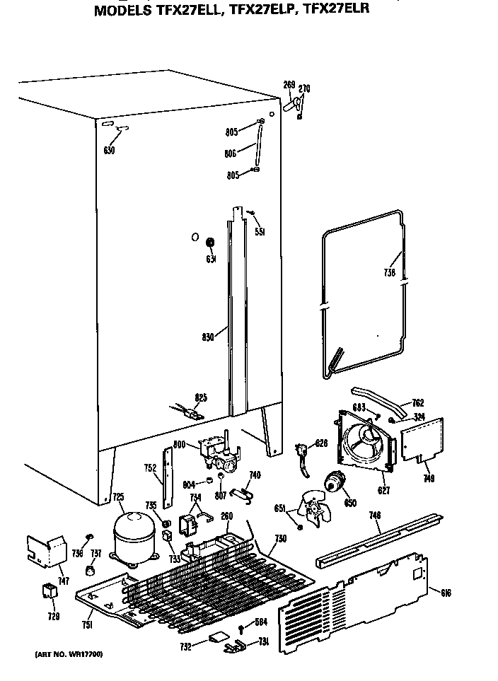 GE TFX27ELR unit diagram