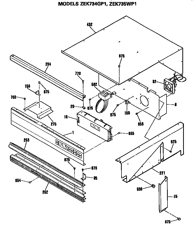 GE ZEK734GP1 control diagram