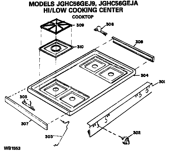 GE JGHC56GEJ9 cooktop diagram