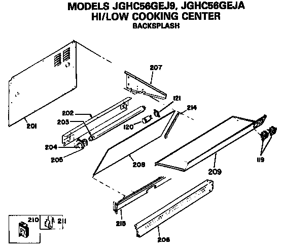 GE JGHC56GEJ9 backsplash diagram