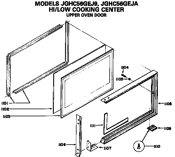 GE JGHC56GEJ9 upper oven door diagram