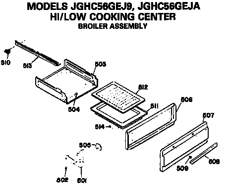 GE JGHC56GEJ9 broiler assembly diagram