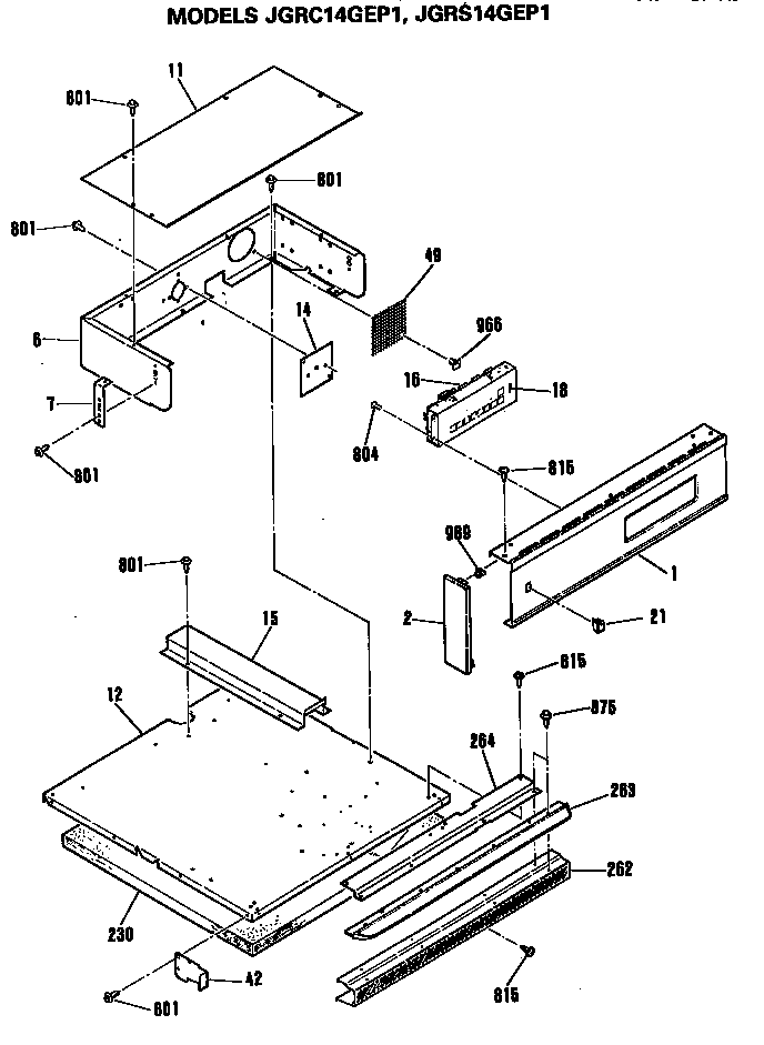 GE JGRC14GEP1 control diagram