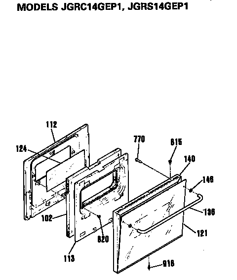 GE JGRC14GEP1 door diagram