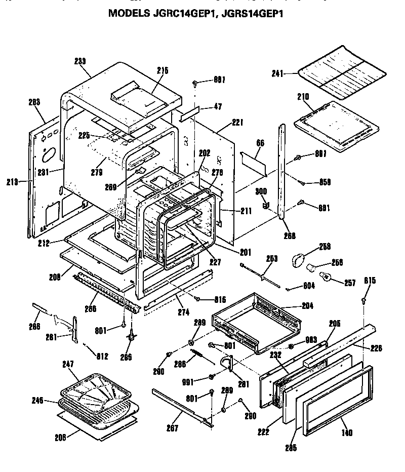 GE JGRC14GEP1 oven diagram