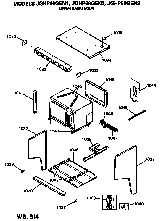 GE JGHP66GEN2 upper basic body diagram