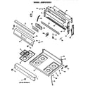 GE JGBP27GEN1 cooktop and backsplash diagram