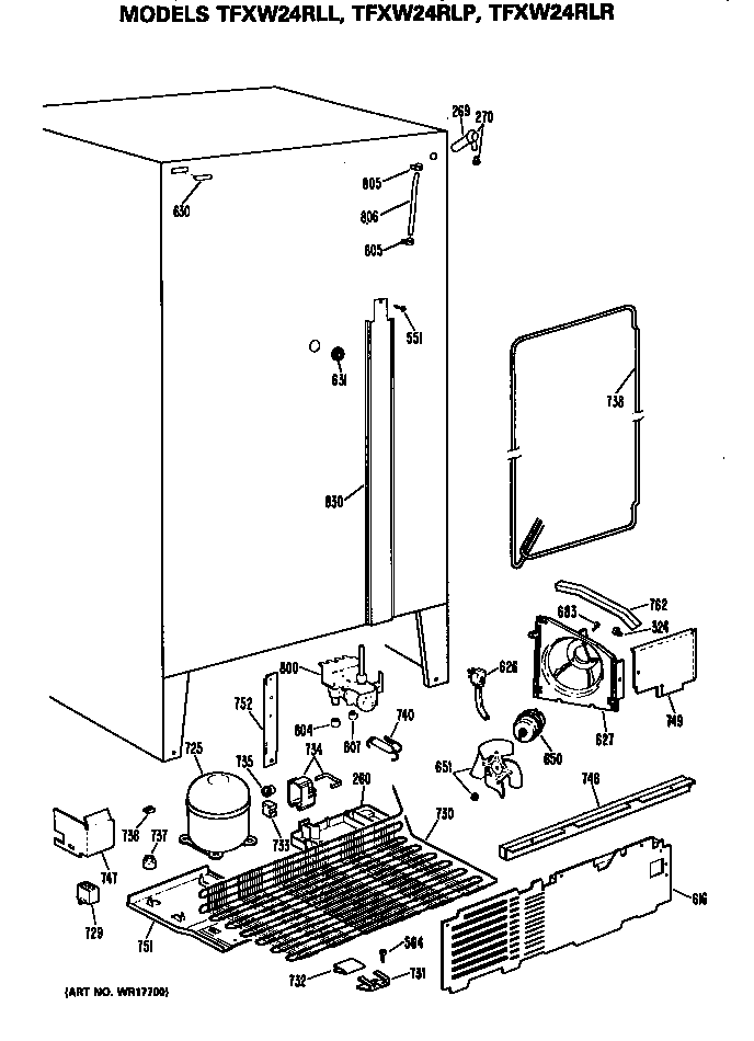 GE TFXW24RLL unit diagram