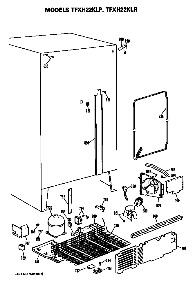 GE TFXH22KLR unit diagram