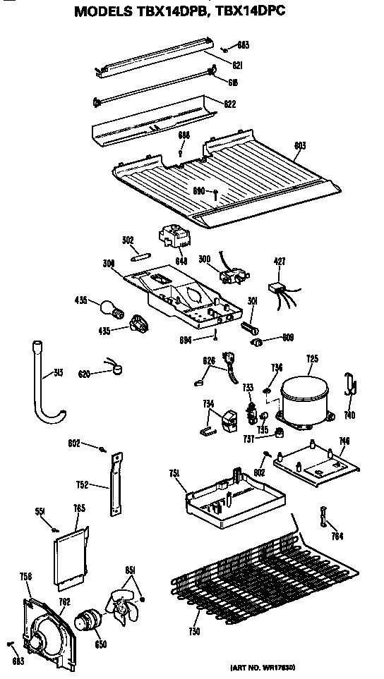 GE TBX14DPCRAD unit diagram