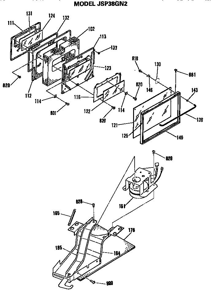 GE JSP38GN2 door diagram