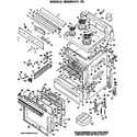 GE JB550GP1 main body/cooktop/controls diagram