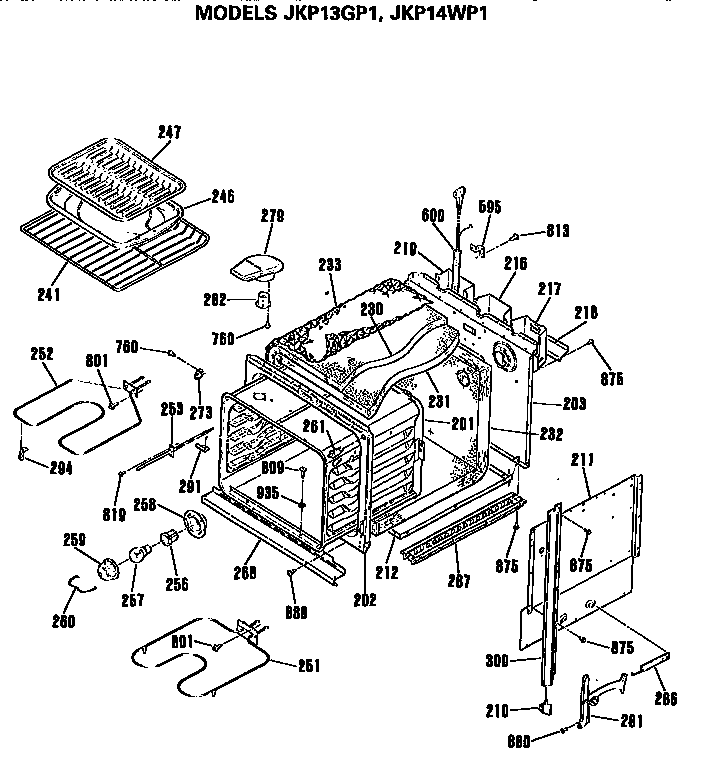 GE JKP14WP1 oven diagram