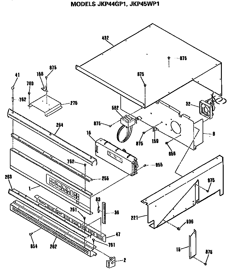 GE JKP45WP1 control diagram