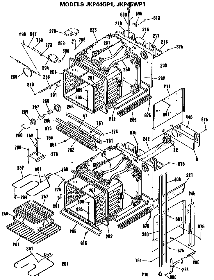 GE JKP45WP1 ovens diagram