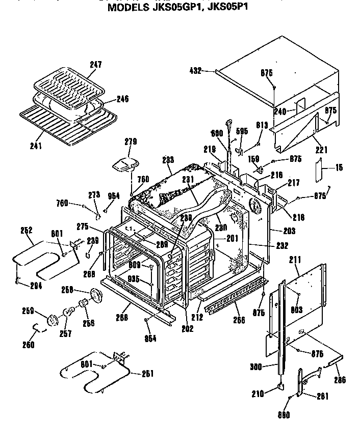 GE JKS05GP1 oven diagram