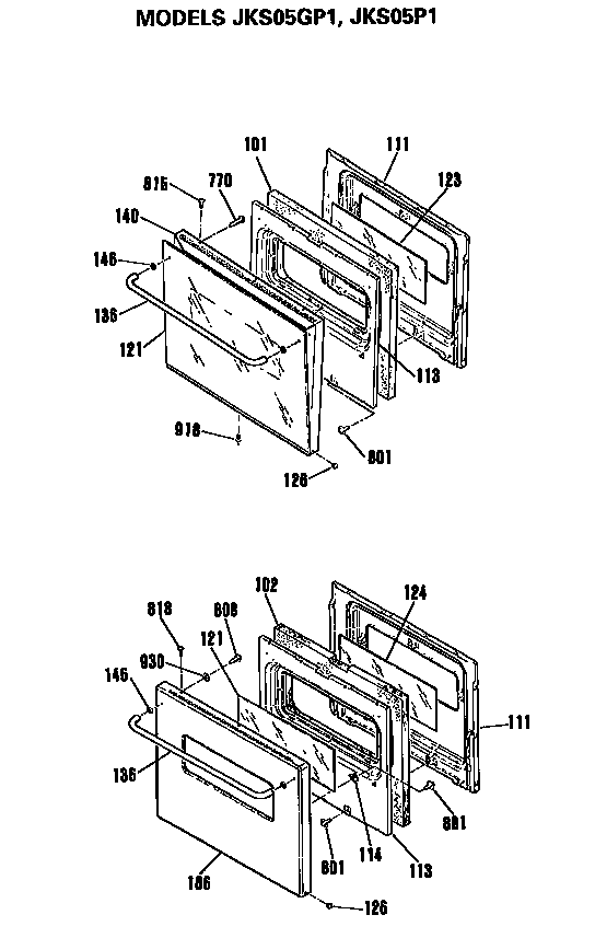 GE JKS05GP1 door diagram