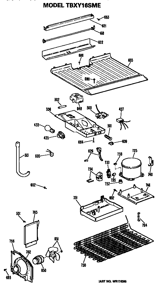 GE TBXY16SMERWH unit diagram