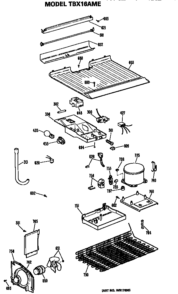 GE TBX16AMERAD unit diagram