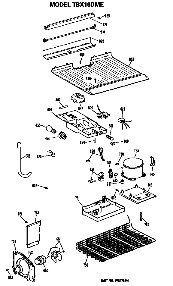 GE TBX16DMERWH unit diagram