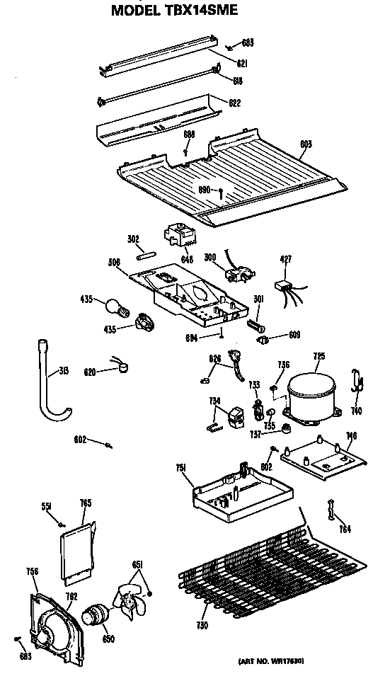 GE TBX14SMERWH unit diagram