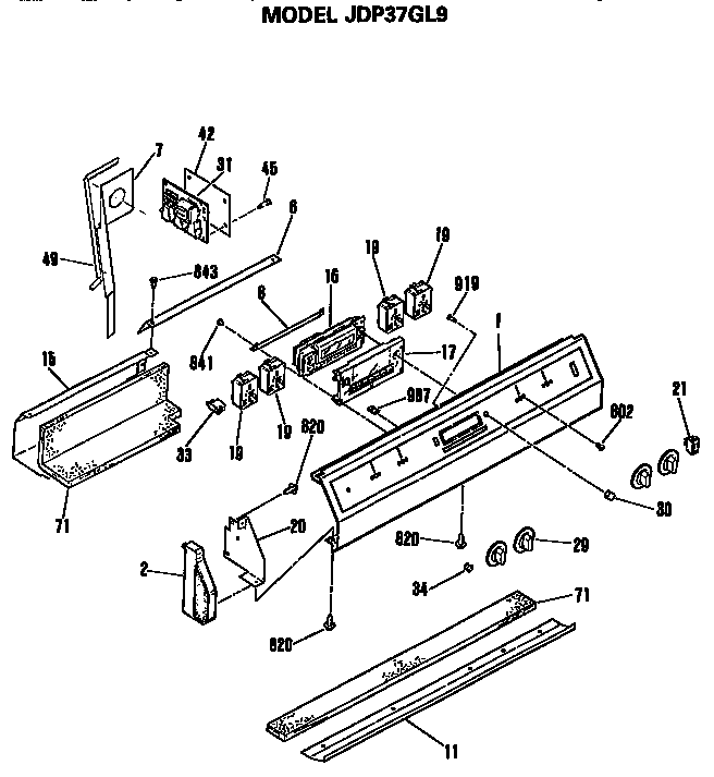GE JDP37GL9 control diagram