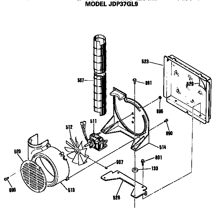 GE JDP37GL9 blower diagram