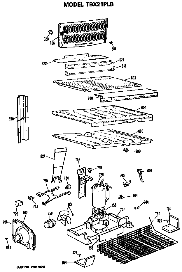 GE TBX21PLBRAD unit diagram