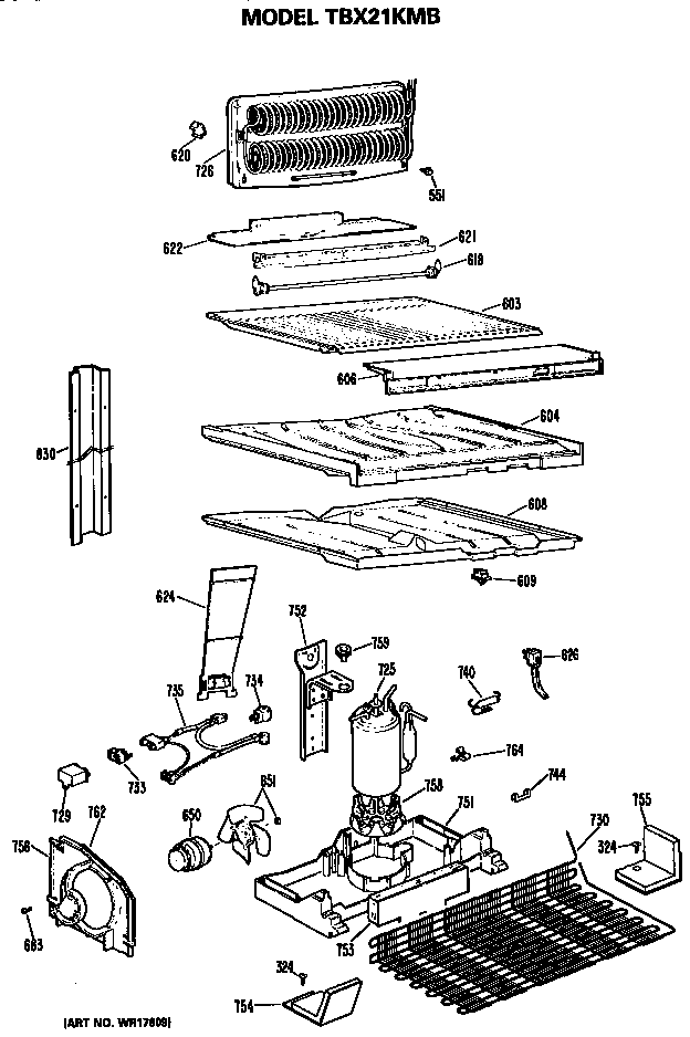 GE TBX21KMBRAD unit diagram