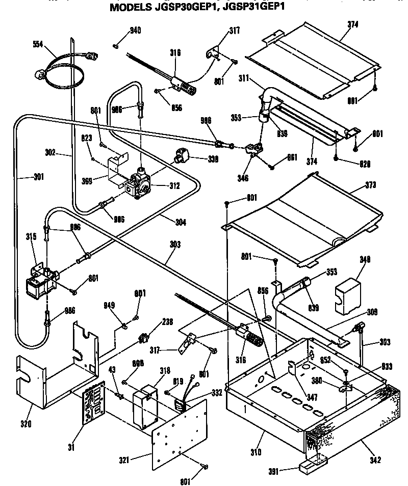 GE JGSP31GEP1 gas control system diagram