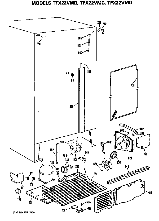 GE TFX22VMC unit diagram