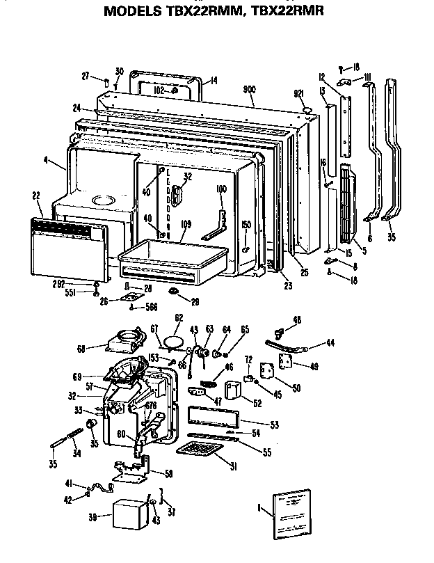GE TBX22RMRLAD freezer door diagram