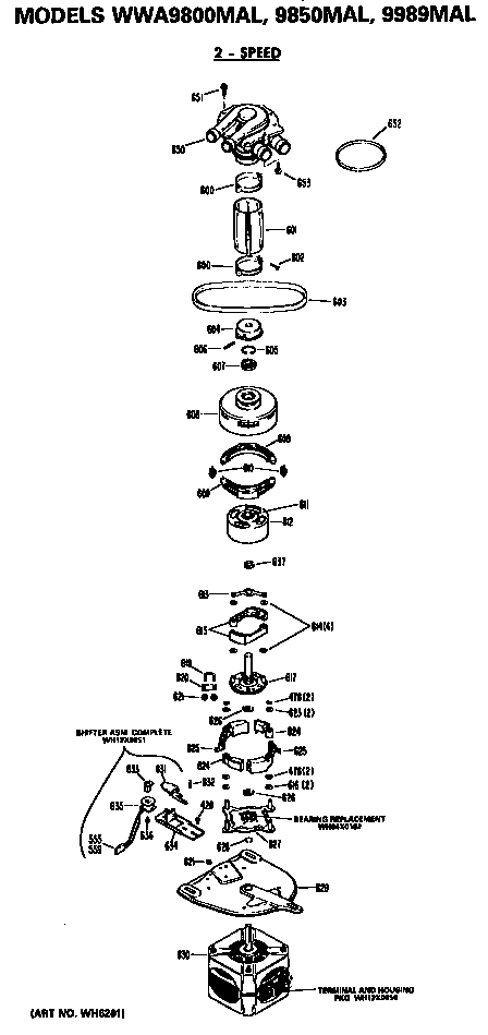 GE WWA9890MAL 2 speed motor diagram