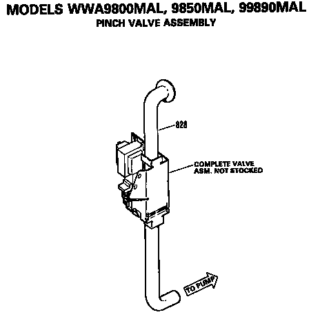 GE WWA9890MAL pinch valve assembly diagram