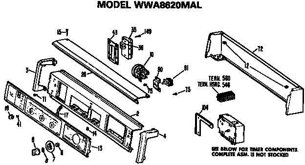 GE WWA8800MAL backsplash for wwa8620mal diagram
