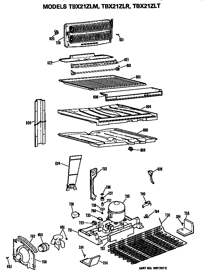 GE TBX21ZLMRWH unit diagram