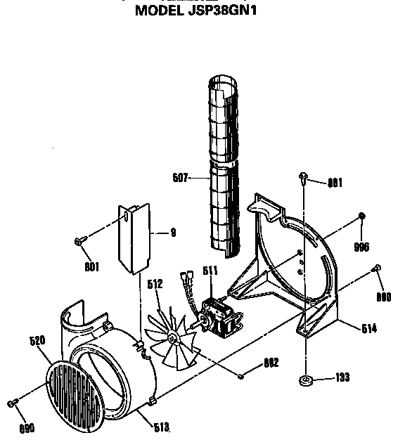 GE JSP38GN1 exhaust diagram
