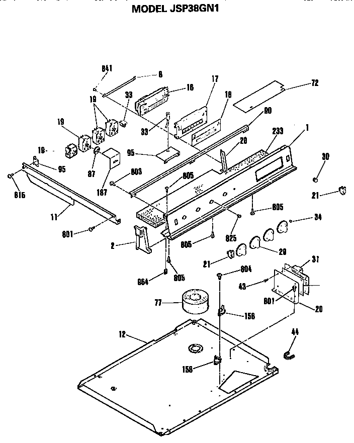 GE JSP38GN1 controls diagram