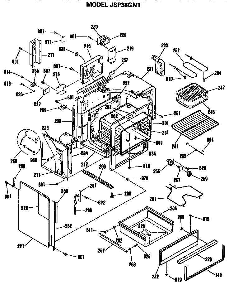 GE JSP38GN1 oven diagram