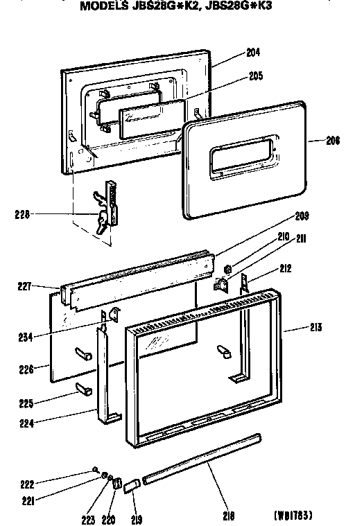 GE JBS28G*K3 door diagram