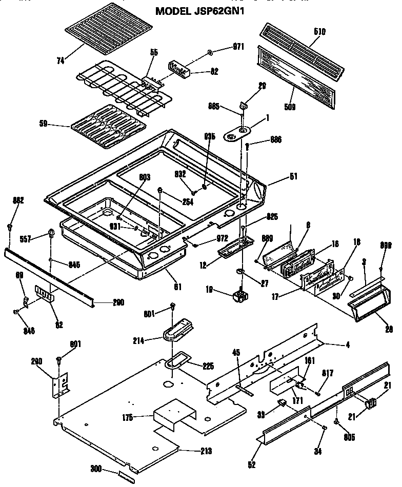 GE JSP62GN1 cooktop diagram