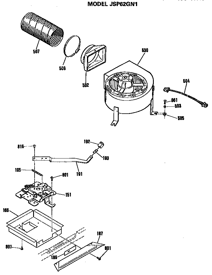 GE JSP62GN1 blower diagram