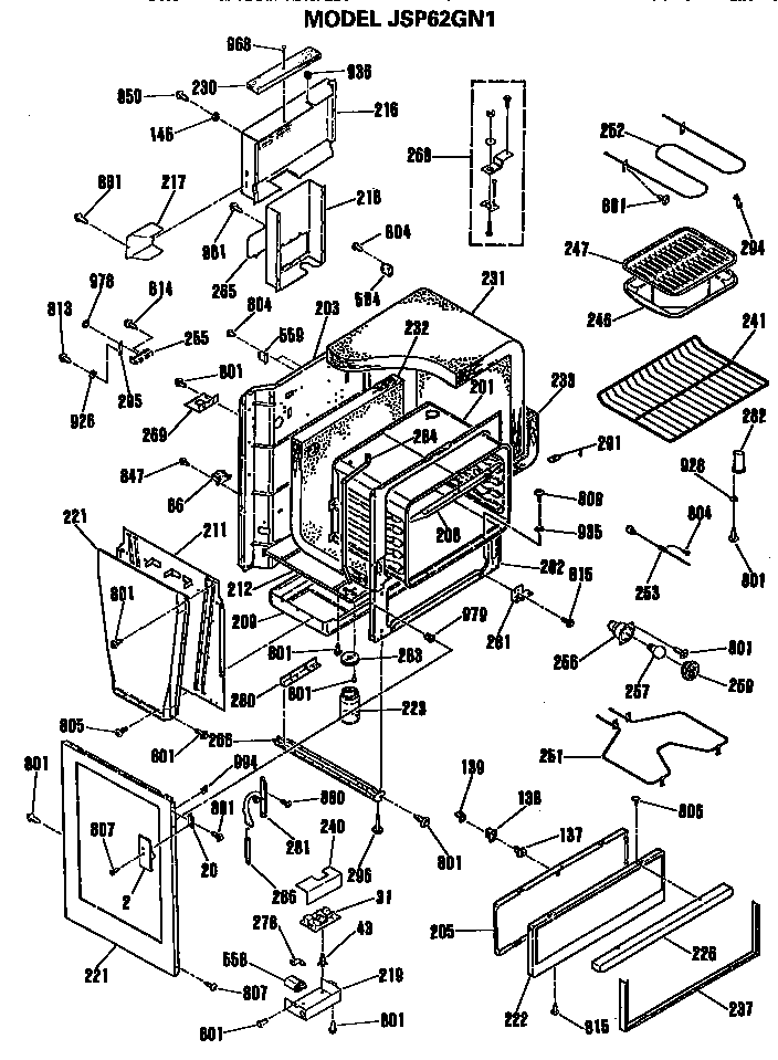 GE JSP62GN1 main body diagram
