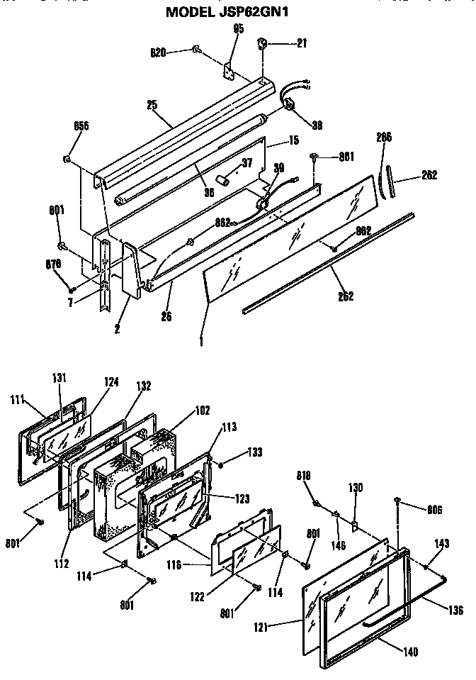GE JSP62GN1 door diagram