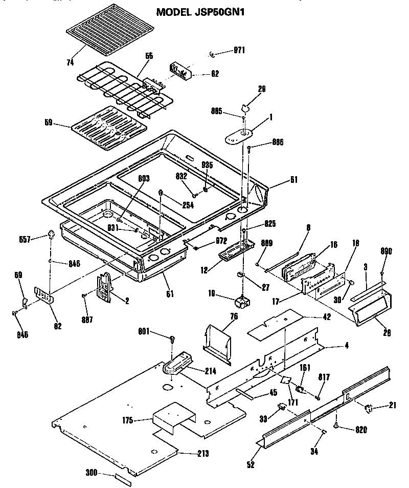 GE JSP50GN1 cooktop diagram
